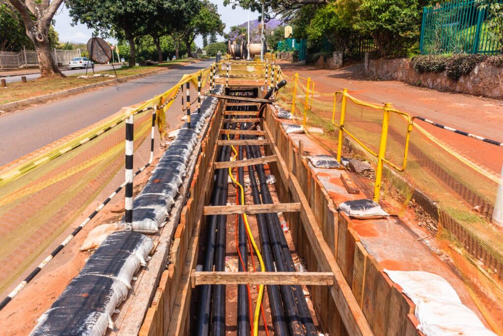 electricity cables being installed underground