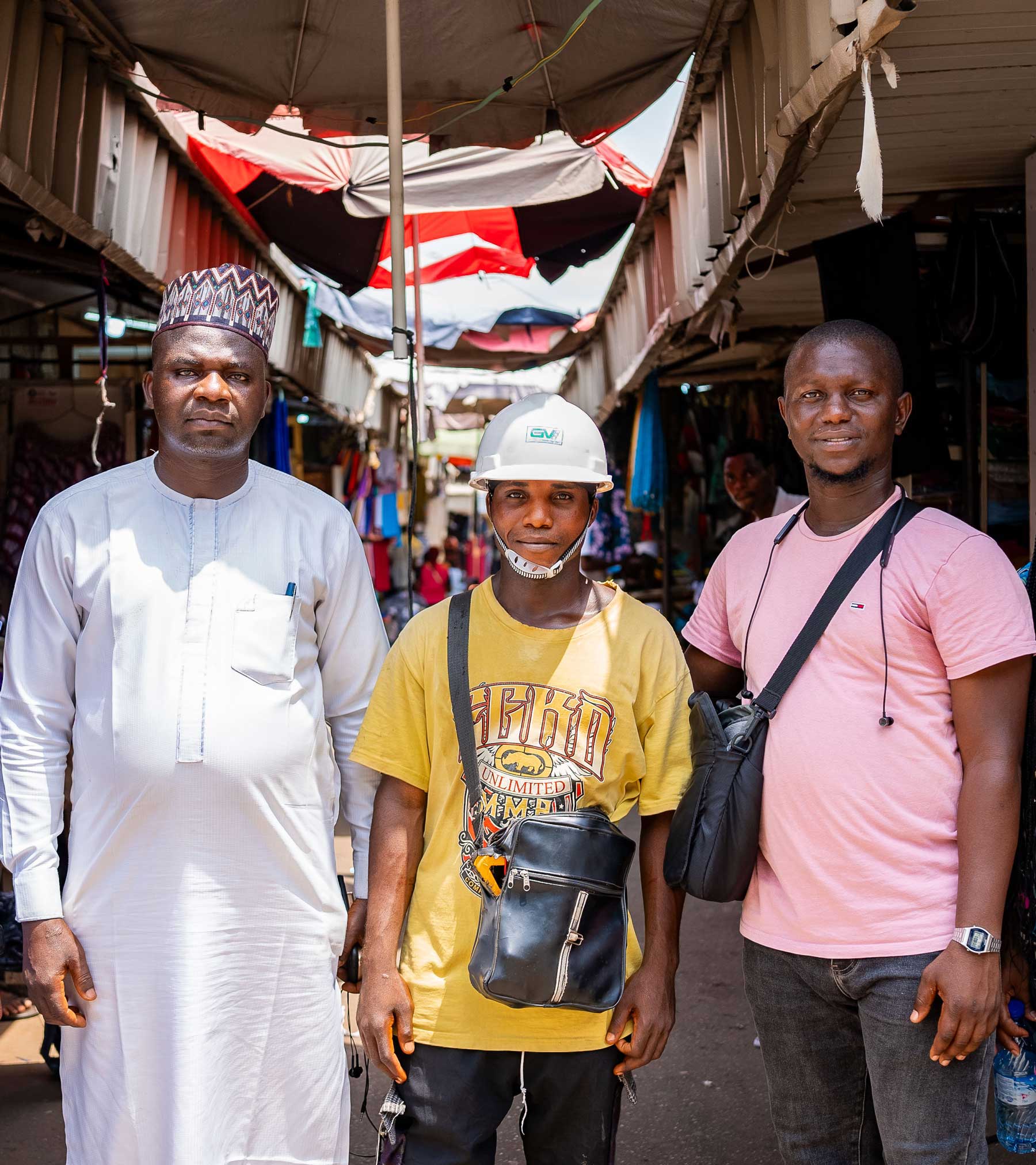Wuse tailor Ali Paul, GVE technician Danjuma Jimre, and RMI Associate Ridwan Zubair