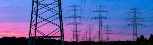 powerlines at sunset
